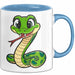 Reptil Schlange Tier Tasse Geschenk Lustige Geschenkidee Spruch Blau Trendation