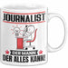 Journalist Tasse Geschenk für Journalist Der Mann Der Alles Kann Geschenkidee zum Geburtstag Weiß Trendation