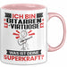 Gitarrenvirtuose Tasse Geschenk für Gitarrenvirtuose Geburtstag Lustiger Spruch Kaffee-Becher Was Ist Deine Superkraft Rosa Trendation