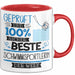 Beste Schwimmsportlerin Der Welt Tasse Geschenk für Eine Schwimmsportlerin Geprüft Und Sicher Geschenkidee Geburtstag Weihnachten Rot Trendation