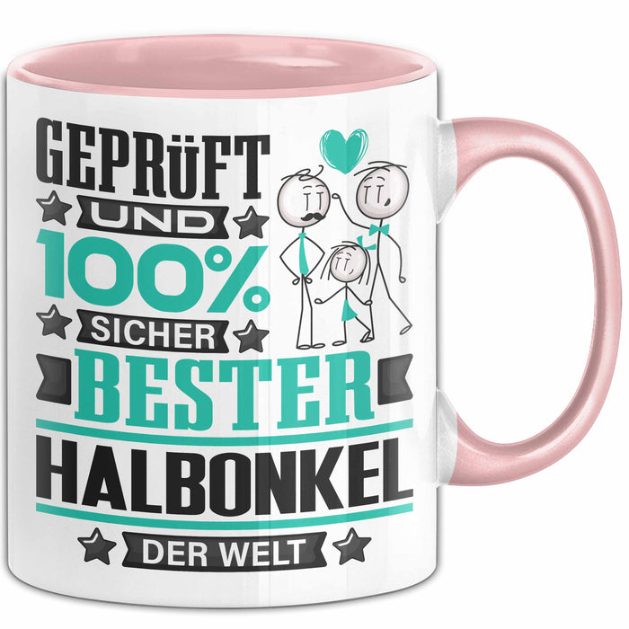 Halbonkel Geschenk Lustiger Spruch für Halbonkel Geschenkidee Bester Halbonkel Der Welt Rosa Trendation