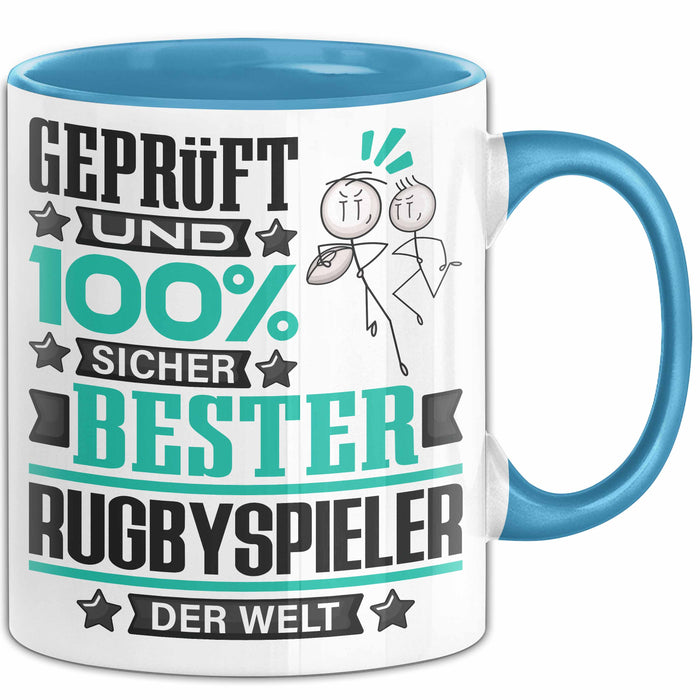 Rugbyspieler Geschenk Lustiger Spruch für Rugbyspieler Geschenkidee Bester Rugbyspieler Der Welt Blau Trendation