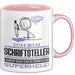 Schriftsteller Geschenk Tasse Ich Bin Schriftsteller Aber Sag Doch Einfach Superheld Lustige Geschenkdiee für Schriftsteller Kaffee-Becher Rosa Trendation