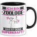 Zoologe Tasse Geschenk für Zoologe Geburtstag Lustiger Spruch Kaffee-Becher Was Ist Deine Superkraft Schwarz Trendation