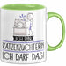 Geschenk für Katzenzüchterin Tasse Lustige Geschenkidee Geburtstag Ich Bin Katzenzüchterin Ich Darf Das Grün Trendation