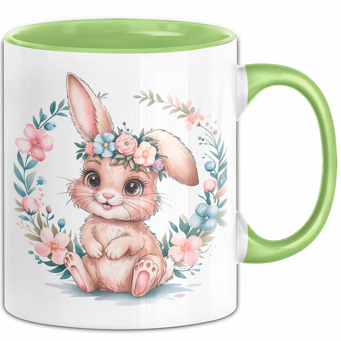 Kaninchen Hase Tierliebhaber Tasse Geschenk Lustige Geschenkidee Spruch Grün Trendation