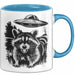 UFO Aliens Tasse Geschenk Waschbär Alien Sci Fi Liebhaber Blau Trendation
