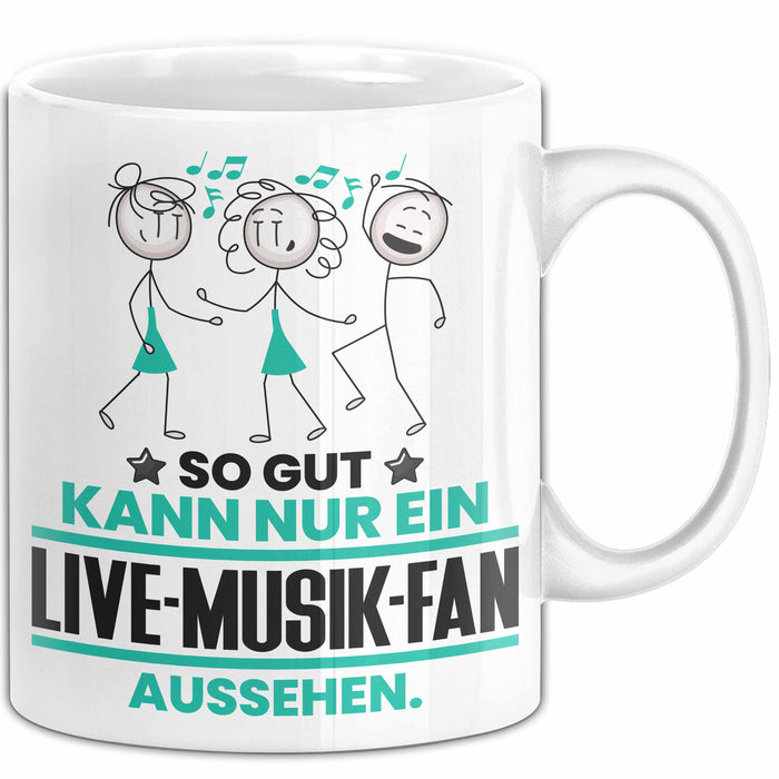 Live-Musik-Fan Geschenk Tasse So Gut Kann Nur Ein Live-Musik-Fan Aussehen Geschenkidee Kaffee-Becher Weiß Trendation