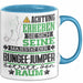 Bungee-Jumper Geschenk Tasse Lustiger Spruch Erheben Sie Sich Der Bungee-Jumper Betritt den Raum Blau Trendation