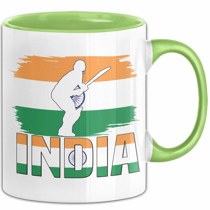 Indien Tasse Geschenk Cricket Indische Cricket-Fans Geschenkidee Grün Trendation