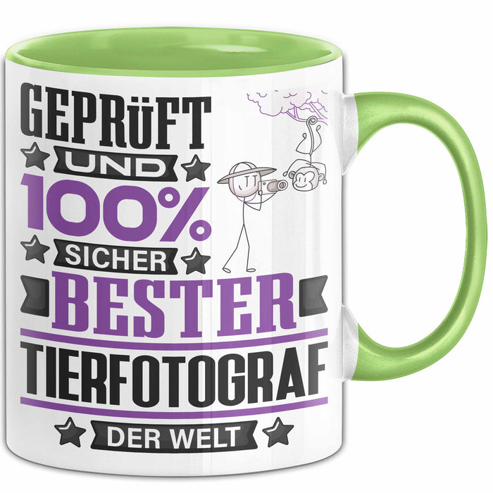 Tierfotograf Geschenk Lustiger Spruch für Tierfotograf Geschenkidee Bester Tierfotograf Der Welt Grün Trendation