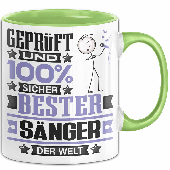 Sänger Geschenk Lustiger Spruch für Sänger Geschenkidee Bester Sänger Der Welt Grün Trendation