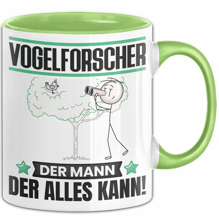 Vogelforscher Tasse Geschenk für Vogelforscher Der Mann Der Alles Kann Geschenkidee zum Geburtstag Grün Trendation