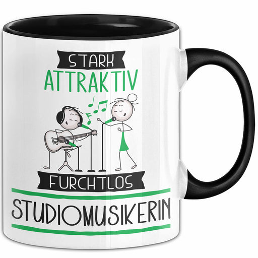 Studiomusikerin Tasse Geschenk Becher Stark Attraktiv Furchtlos Studiomusikerin Lustige Geschenkidee Trendation