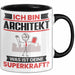 Architekt Tasse Geschenk für Architekt Geburtstag Lustiger Spruch Kaffee-Becher Was Ist Deine Superkraft Schwarz Trendation