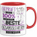 Beste Gesangslehrerin Der Welt Tasse Geschenk für Eine Gesangslehrerin Geprüft Und Sicher Geschenkidee Geburtstag Weihnachten Rot Trendation