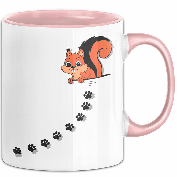 Eichhörnchen Tierliebhaber Tasse Geschenk Lustige Geschenkidee Spruch Rosa Trendation