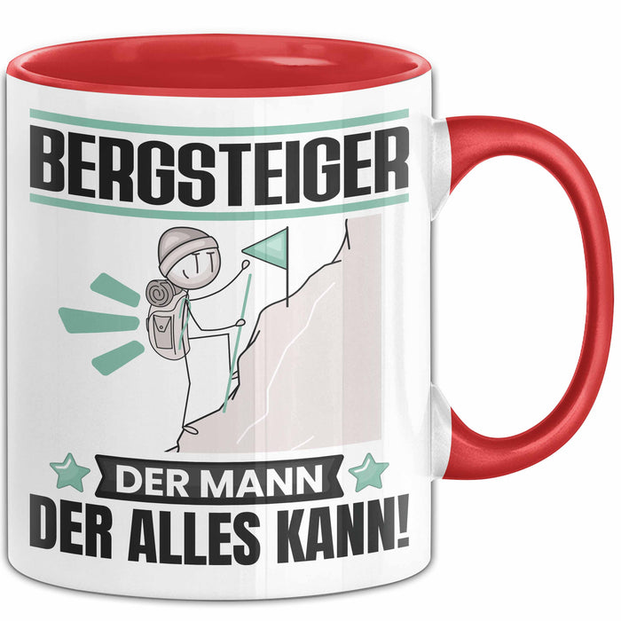 Bergsteiger Tasse Geschenk für Bergsteiger Der Mann Der Alles Kann Geschenkidee zum Geburtstag Rot Trendation