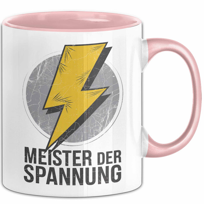 Elektriker Tasse Geschenk Meister der Spannung Geschenk Rosa Trendation