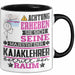 Kajaklehrer Geschenk Tasse Lustiger Spruch Erheben Sie Sich Der Kajaklehrer Betritt den Raum Schwarz Trendation