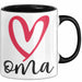 Oma Herz Tasse Geschenk Muttertag Liebevolle Spruchidee Schwarz Trendation
