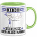 Koch Tasse Geschenk für Koch Der Mann Der Alles Kann Geschenkidee zum Geburtstag Grün Trendation
