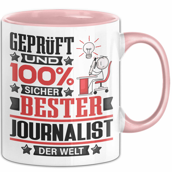 Journalist Geschenk Lustiger Spruch für Journalist Geschenkidee Bester Journalist Der Welt Rosa Trendation