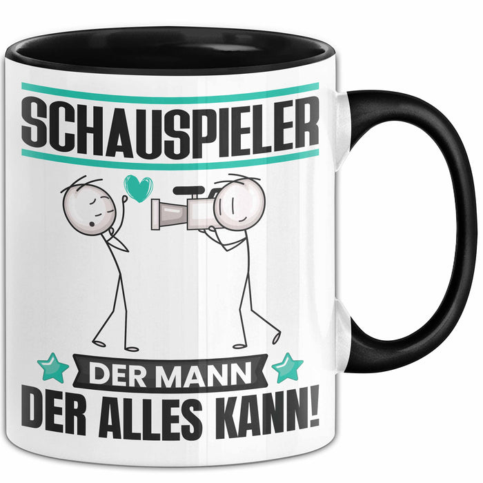 Schauspieler Tasse Geschenk für Schauspieler Der Mann Der Alles Kann Geschenkidee zum Geburtstag Schwarz Trendation