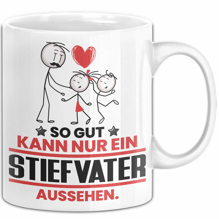 Stiefvater Geschenk Tasse So Gut Kann Nur Ein Stiefvater Aussehen Geschenkidee Kaffee-Becher Weiß Trendation