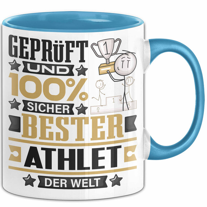 Athlet Geschenk Lustiger Spruch für Athlet Geschenkidee Bester Athlet Der Welt Blau Trendation