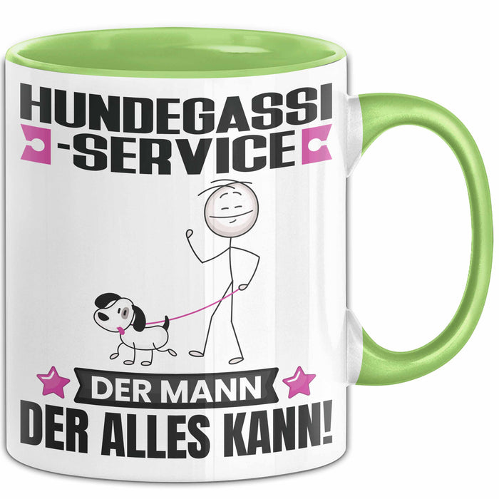 Hundegassi-Service Tasse Geschenk für Hundegassi-Service Der Mann Der Alles Kann Geschenkidee zum Geburtstag Grün Trendation