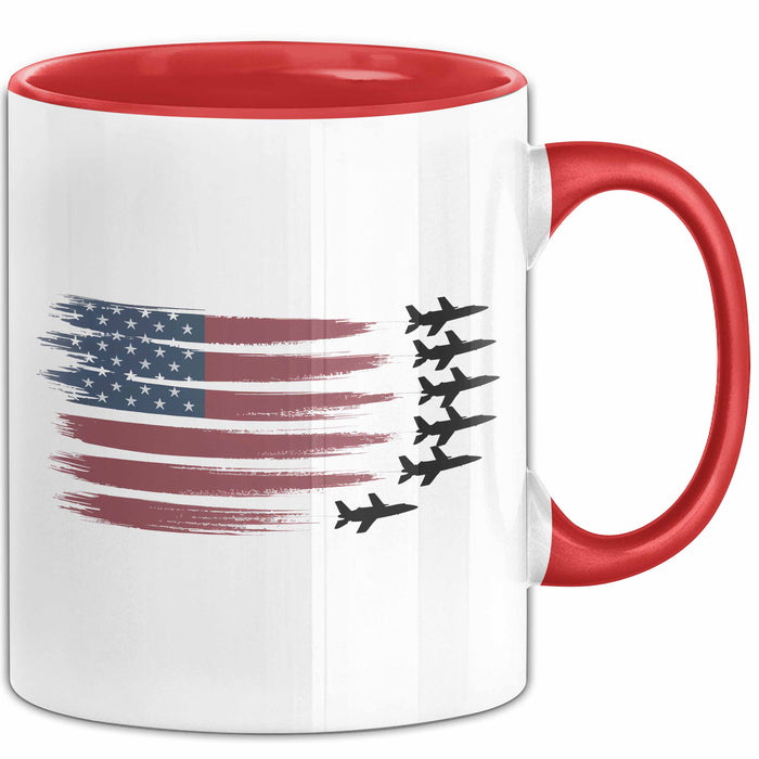 Luftwaffensoldat Pilot USA Flagge Tasse Geschenk Lustige Geschenkidee Spruch Rot Trendation