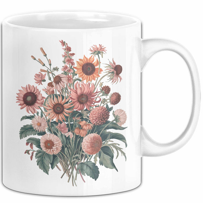 Botanische Blumen Tasse Geschenk Lustige Geschenkidee Spruch Weiß Trendation