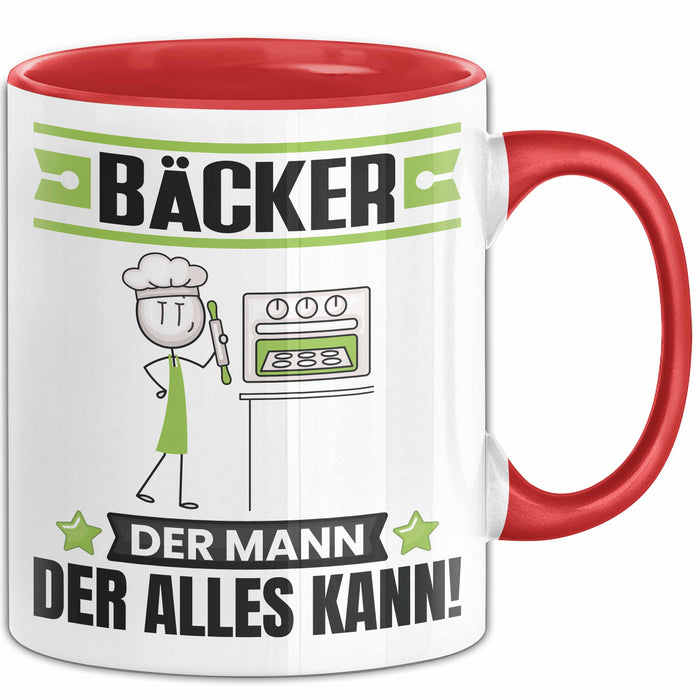 Bäcker Tasse Geschenk für Bäcker Der Mann Der Alles Kann Geschenkidee zum Geburtstag Rot Trendation