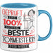 Beste Tonmeisterin Der Welt Tasse Geschenk für Eine Tonmeisterin Geprüft Und Sicher Geschenkidee Geburtstag Weihnachten Blau Trendation