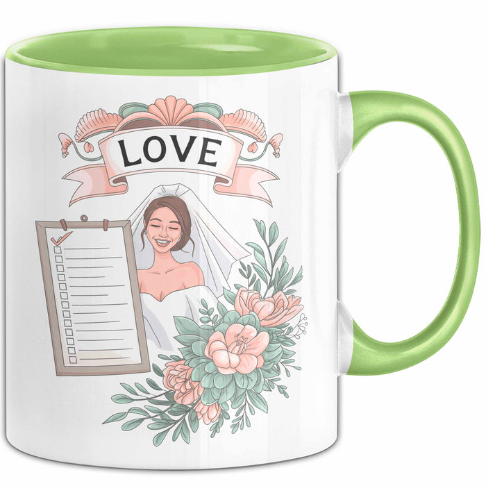 Hochzeits Planer Tasse Geschenk Lustige Geschenkidee Spruch Für Große Tag Experten Grün Trendation