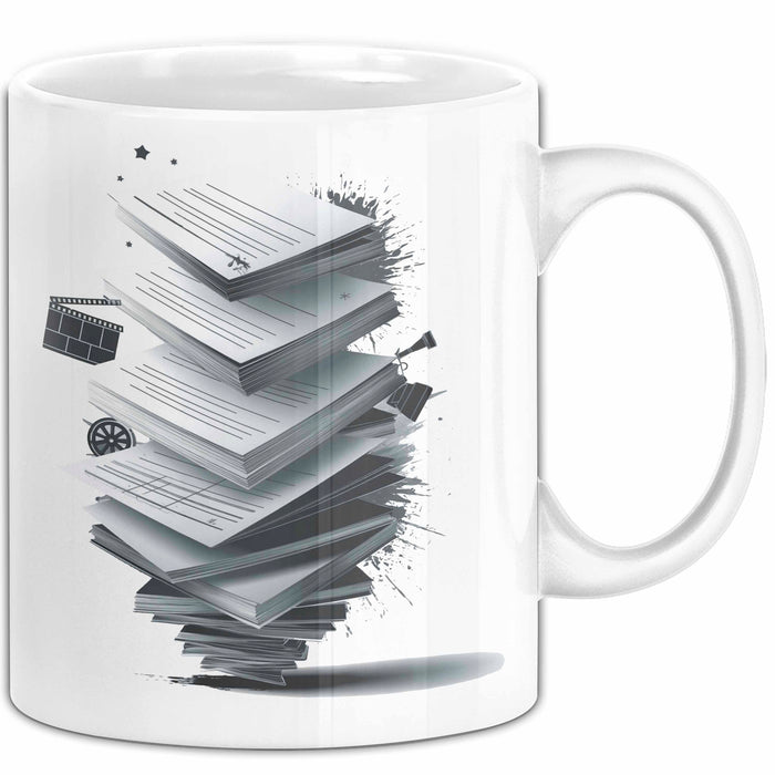 Drehbuchautor Tasse Geschenkidee für Filmskript Schreiber Weiß Trendation