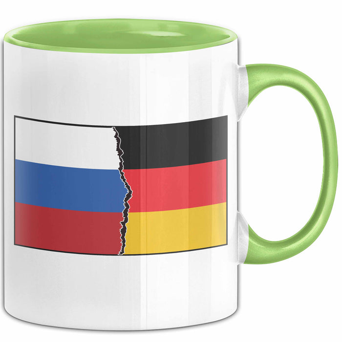 Russe Tasse Geschenk Russland Deutschland Flagge Geschenkidee Grün Trendation