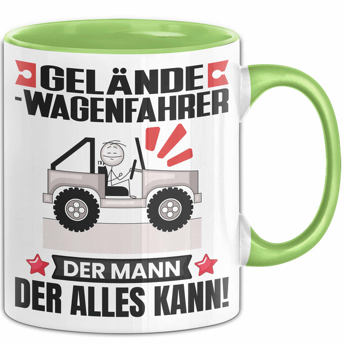 Geländewagenfahrer Tasse Geschenk für Geländewagenfahrer Der Mann Der Alles Kann Geschenkidee zum Geburtstag Grün Trendation