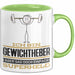 Gewichtheber Geschenk Tasse Ich Bin Gewichtheber Aber Sag Doch Einfach Superheld Lustige Geschenkdiee für Gewichtheber Kaffee-Becher Grün Trendation