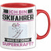 Skifahrer Tasse Geschenk für Skifahrer Geburtstag Lustiger Spruch Kaffee-Becher Was Ist Deine Superkraft Rot Trendation