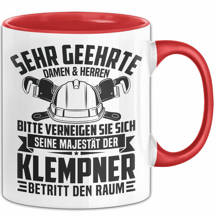 Klempner Tasse Geschenk Männer Geschenkidee Sehr Geehrte Damen Und Herren Rot Trendation
