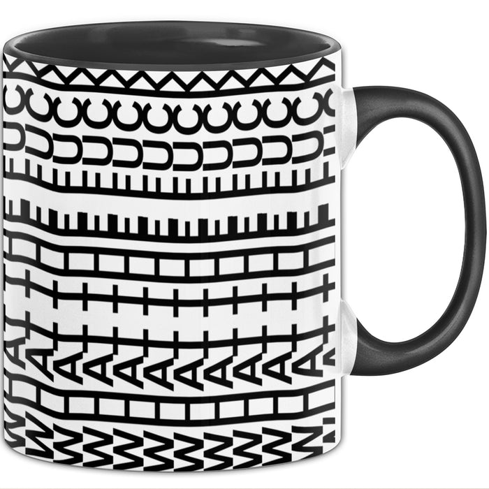 What The F*** Tasse Lustiges Geschenk Allover-Print Quer Lesen Trendation