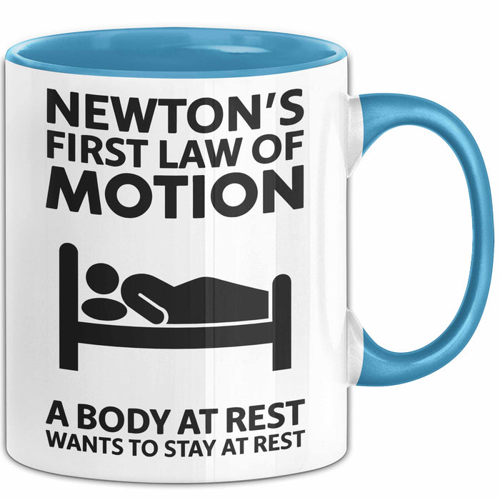 Physiker Tasse Geschenk Newtons Erstes Bewegungsgesetz Blau Trendation
