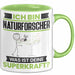 Naturforscher Tasse Geschenk für Naturforscher Geburtstag Lustiger Spruch Kaffee-Becher Was Ist Deine Superkraft Grün Trendation