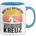 Christen Tasse Geschenk Christlich Glauben Kirche Geschenkidee Für Jesus-Fans Superhelden Meiner Trug Ein Kreuz Blau Trendation
