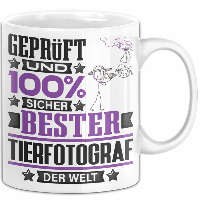 Tierfotograf Geschenk Lustiger Spruch für Tierfotograf Geschenkidee Bester Tierfotograf Der Welt Weiß Trendation