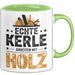 Zimmermann Holz Tischlerei Tasse Geschenk Lustige Geschenkidee Spruch Echte Kerle Arbeiten Mit Holz Grün Trendation