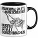 Sarkastischer Sarkasmus Tasse Geschenk Lustige Geschenkidee Spruch Manchmal Sollte Man Sich Lieber Nudeln Statt Sorgen Machen Trendation