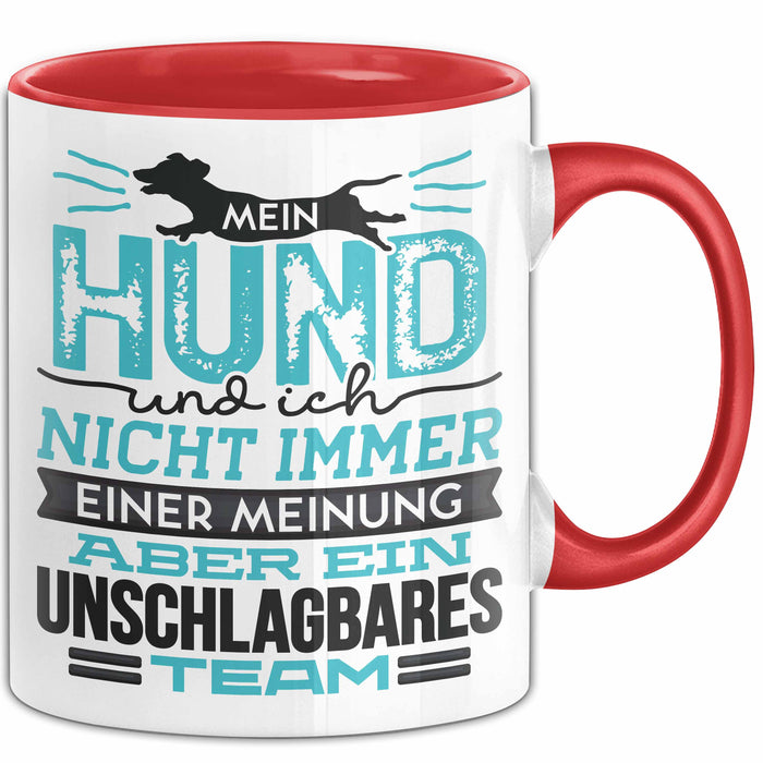 Hund Tasse Geschenk Spruch Lustig Mein Hund Und Ich Team Rot Trendation
